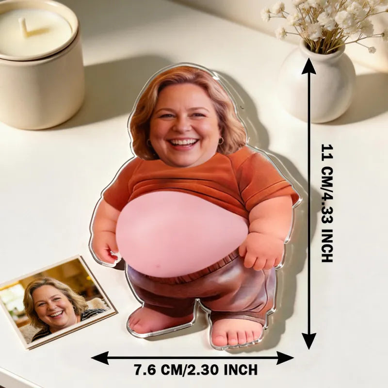 Custom 3 Stickers Face Squishy Belly Anti-collision Fridge Magnet – Soft Squeeze Belly Cute Funny Father's Day