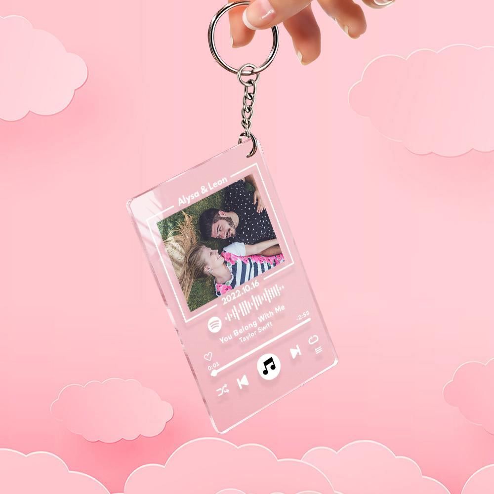 Custom Glass Code Plaque Music Keychain/Plaque 7 Color Night Light Gift For Anniversary