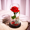 Custom Photo Text Led Night Light Glass Cover Eternal Red Rose Flower Home Desktop Decoration
