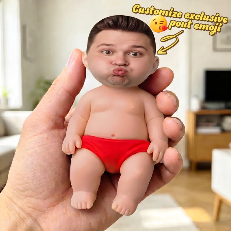 Father's Day Gifts Custom Squishy Stress Relief Doll – Personalized Face Squeeze Toy, Soft TPR Sand Filled Fidget Toy, Funny Anxiety Relief