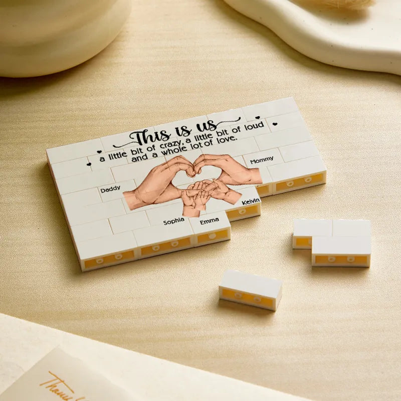 Personalized Building Brick Family Puzzle Building Brick Blocks Gift for Mother