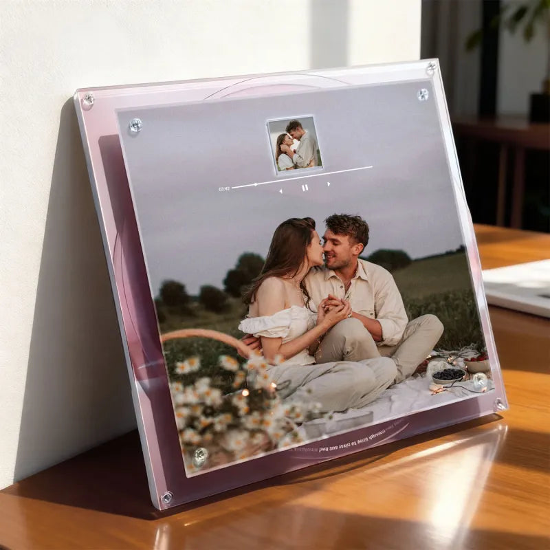 Custom Acrylic Music Photo Frame with Rotating Disc 9 Photos & Songs Personalized MP3 Voice Gift Christmas Gifts