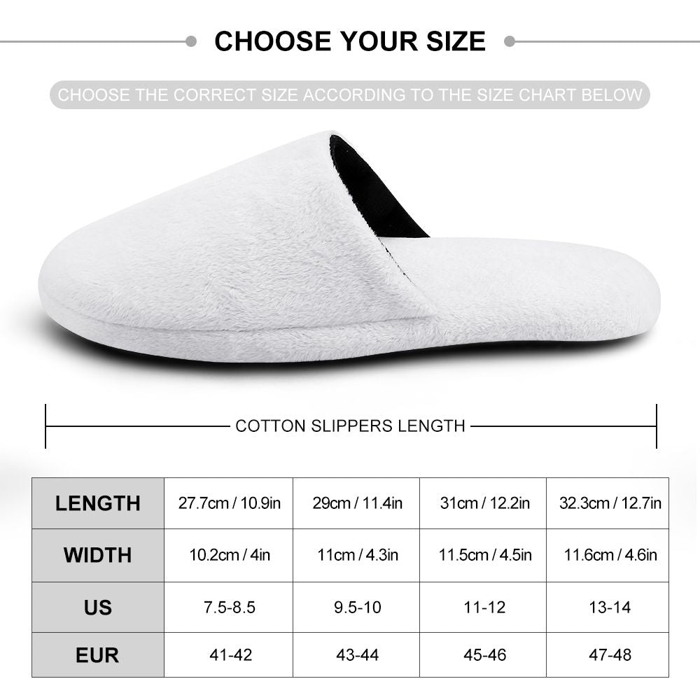 Custom Women's and Men's Slippers Personalized Casual House Shoes Indoor Outdoor Bedroom Cotton Slippers