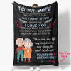 Custom Name Blanket TO MY WIFE Personalized Letter Blanket Best Valentine's Day Gifts for Her