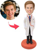 Doctor With Lab Coat Custom Bobblehead With Engraved Text