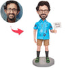 Hawaii Shirt Daddy Custom Bobblehead with Engraved Text