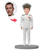 Custom Navy Bobblehead With Engraved Text - Navyl Officer in Uniform