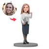 Custom Bobblehead Business Woman Holding Documents
