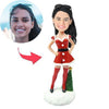 Christmas gifts Sexy Christmas Woman with Christmas Tree Custom Bobblehead With Engraved Text