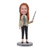 Custom Female Teacher Bobbleheads With Engraved Text