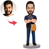 Custom Cool Male Electrician Bobbleheads With Engraved Text