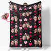 Custom Face and Heart Blanket Personalized Photo Blanket Best Valentine's Day Gifts for Her
