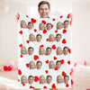 Valentine's Day Gifts Custom Photo Heart Blanket Personalized Face Blankets For Her