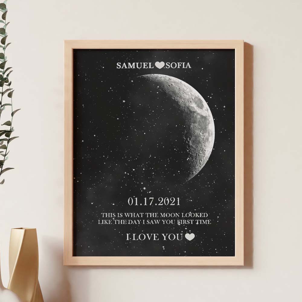 Custom Moon Phase Print Frame Anniversary Gifts for Her