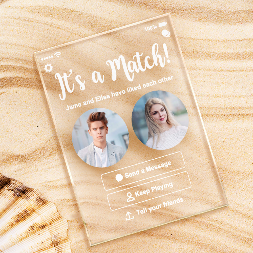 Personalized Perfect Match With Photos Keychain/Plaque/Night Light