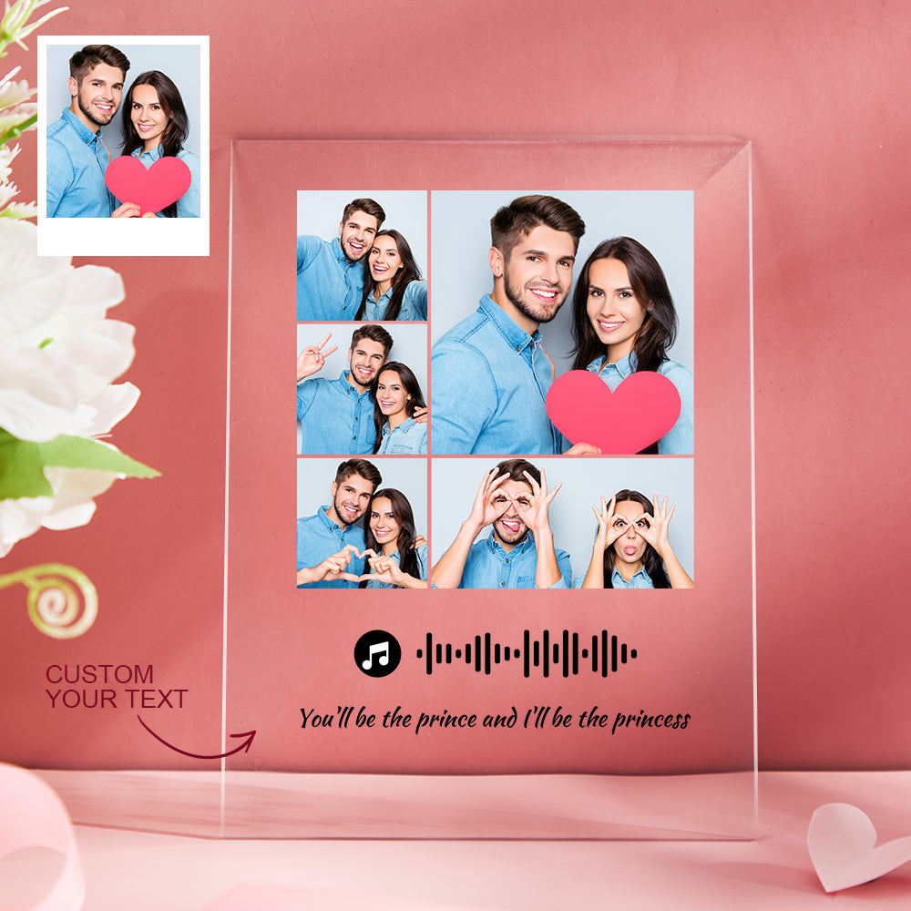 Custom Photo Plaque/Night Light Personalized Music Code Best Gift for Love