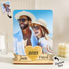 Personalized Photo Wood Standing With Text Picture Holder Gifts for Couples