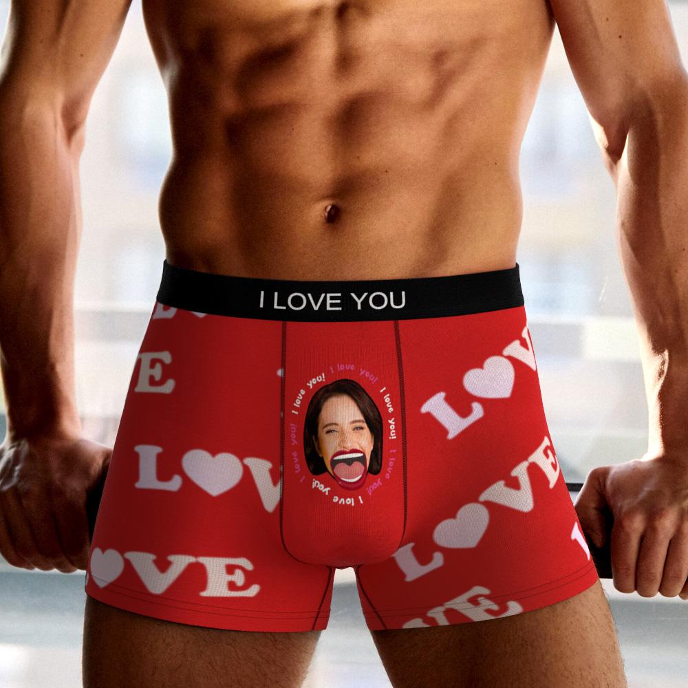 Custom Photo Boxer Kiss Underwear Men's Underwear Gift For Boyfriend AR View