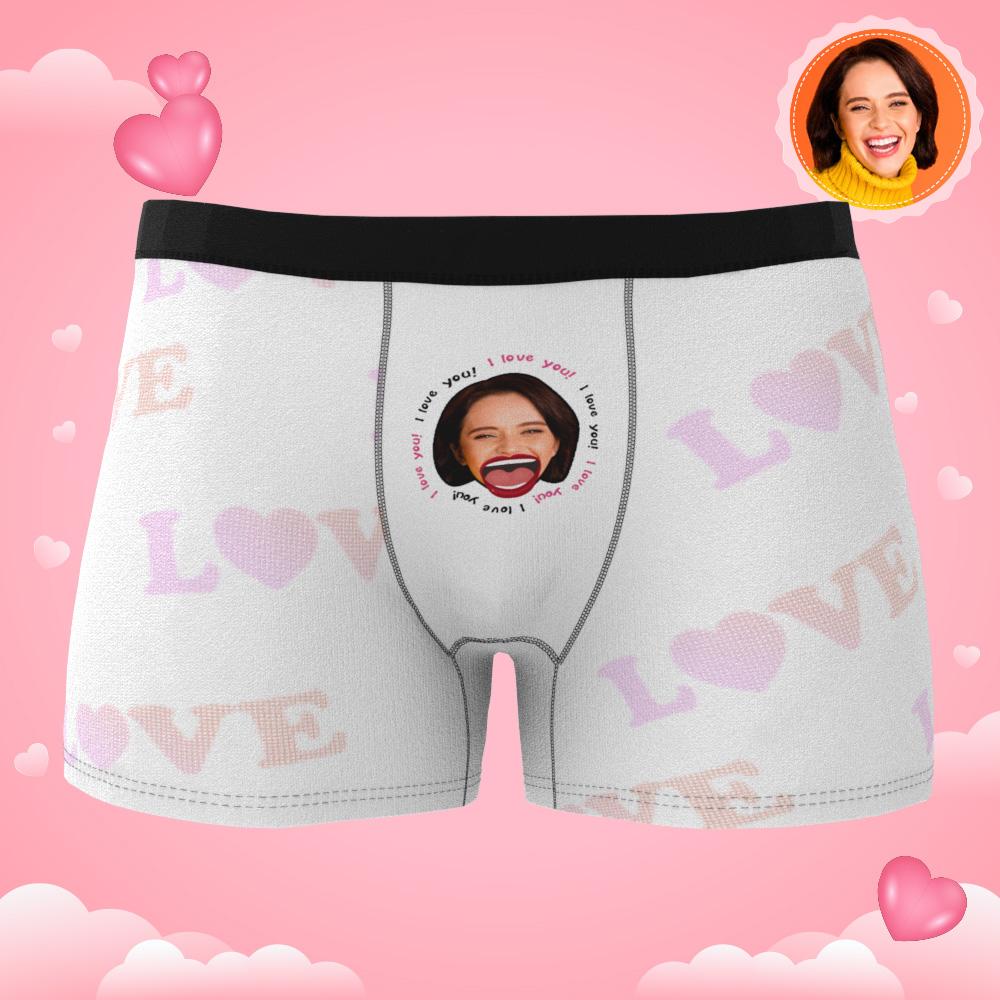 Custom Photo Boxer Kiss Underwear Men's Underwear Gift For Boyfriend AR View