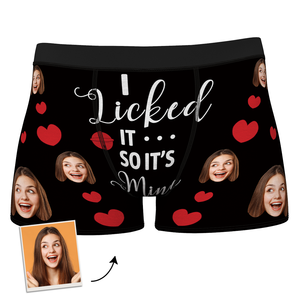 Custom Photo Boxer, Funny Face Boxer It's Mine AR View with Package