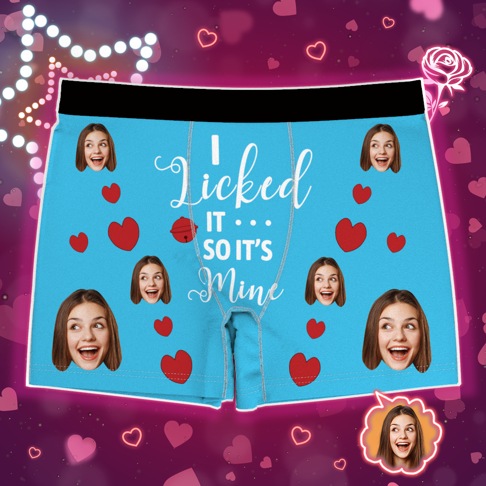 Custom Photo Boxer, Funny Face Boxer It's Mine AR View with Package