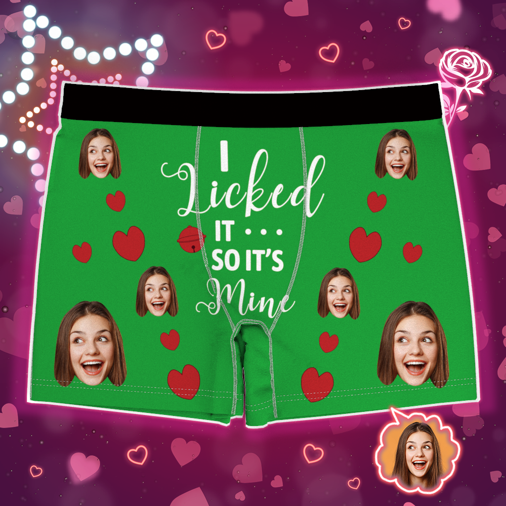 Custom Photo Boxer, Funny Face Boxer It's Mine AR View with Package