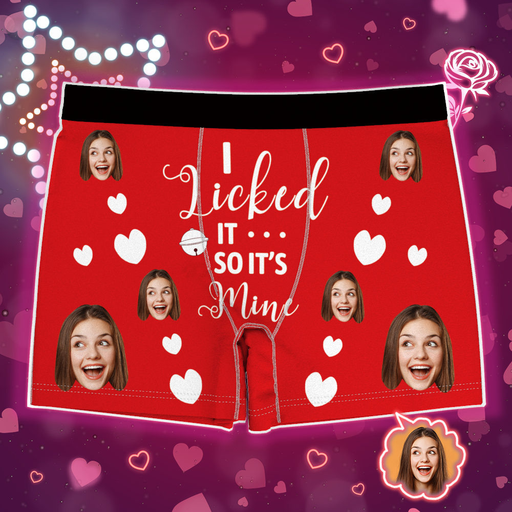 Custom Photo Boxer, Funny Face Boxer It's Mine AR View with Package