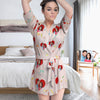 Custom Personalized Pajamas Photo Couple Love Women's Short Pajama Kimono Robe Sleepwear