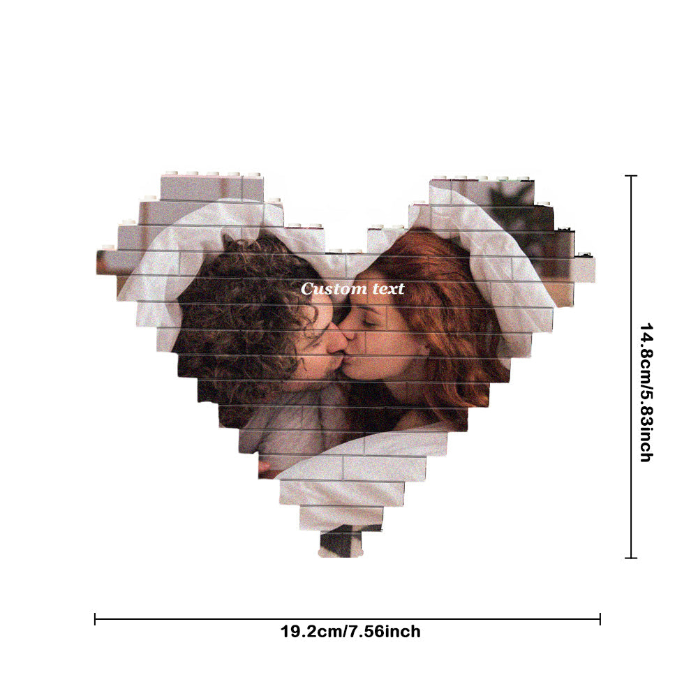 Personalised Heart Shaped Brick Puzzles Custom Photo Building Block