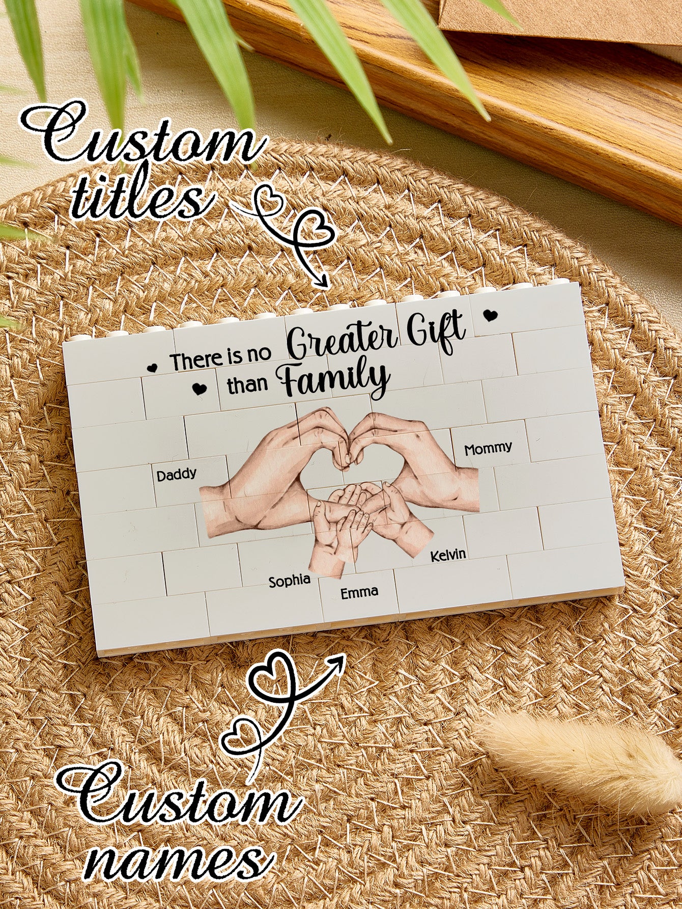 Personalized Building Brick Family Puzzle Building Brick Blocks Gift for Mother