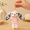 Custom Photo Bunny Plush Keychain – Personalized Cute Rabbit Bag Charm with Photo Ears & Ribbon Gift