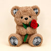 Custom Photo Teddy Bear with Rose Personalized Plush Bear with Pictures on Ears & Feet, Romantic Gift for Anniversary