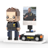 Full Body Customized 1 Person Brick Figures with Photo Police Theme Gift Birthday Gift Valentines Gift Father's Day Gift