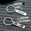 Custom Eye Photo Keychain Personalized Double-Sided Keychain Custom Text Best Gift For Anniversary