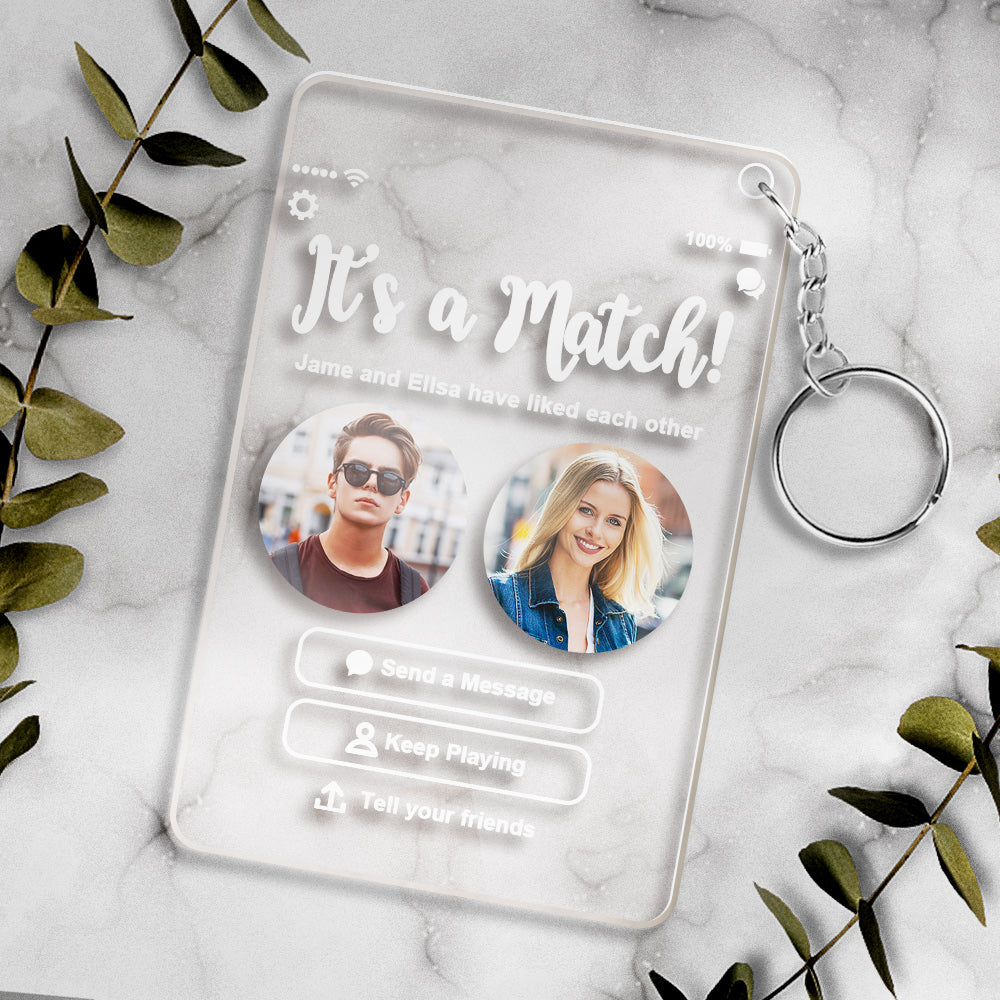 Personalized Perfect Match With Photos Keychain/Plaque/Night Light