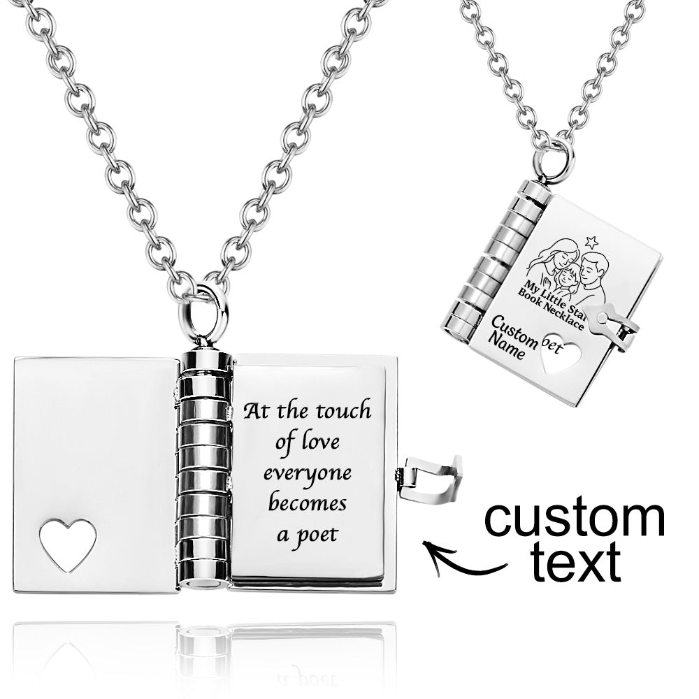 Personalized My Little Star Book Necklace for Daughter Adjustable Pendant Gift