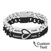 Engraved Couple Bracelet Personalized Unique Love Heart Wide Chain Bracelet Valentine's Day Gifts