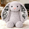 Custom Photo Bunny Plush Personalized Hidden Ear Picture Gift for Couples Anniversary Mother's Day Gifts