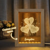 Personalized Wooden Frame Light I Love You 3D Three Hearts Night Light