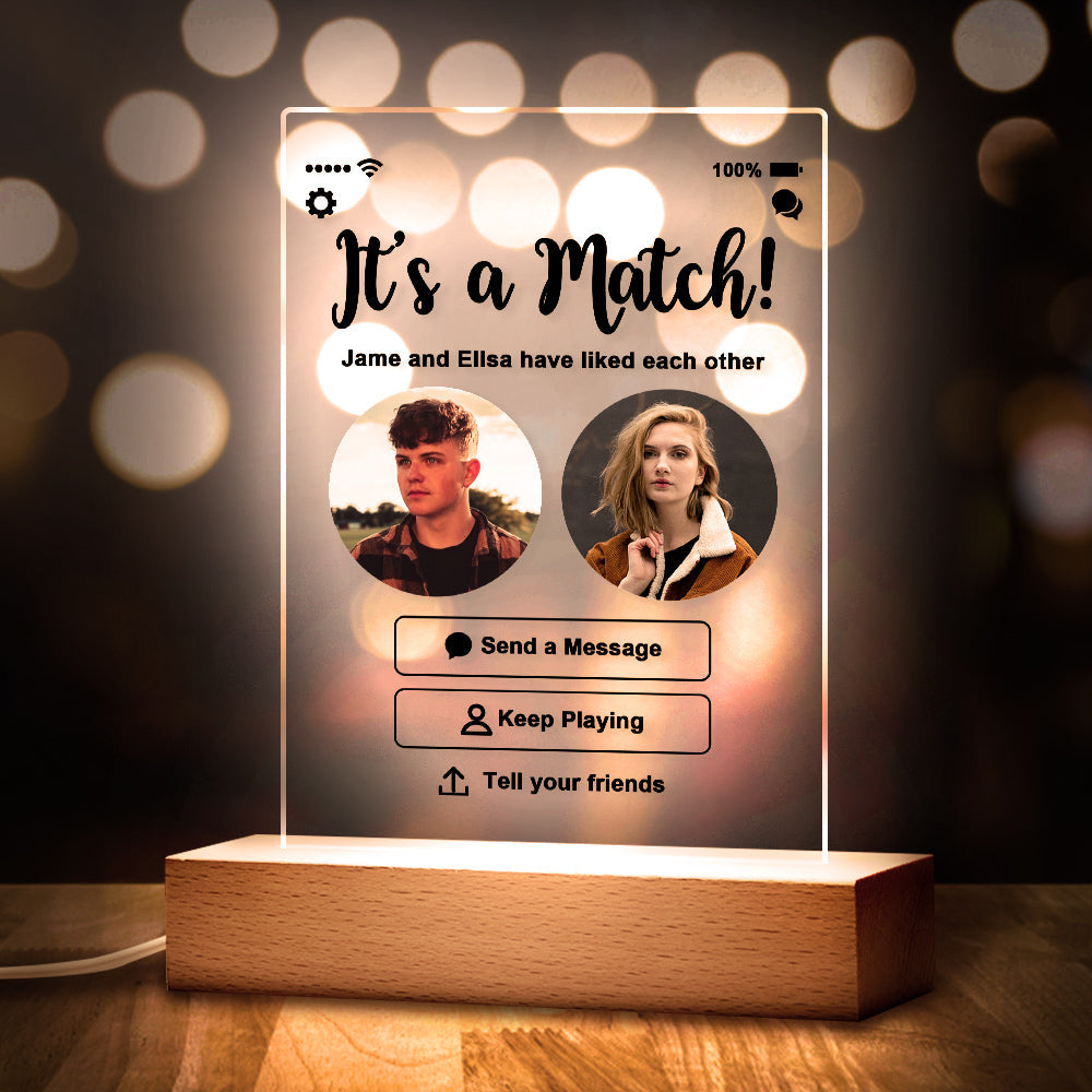 Personalized Perfect Match With Photos Keychain/Plaque/Night Light