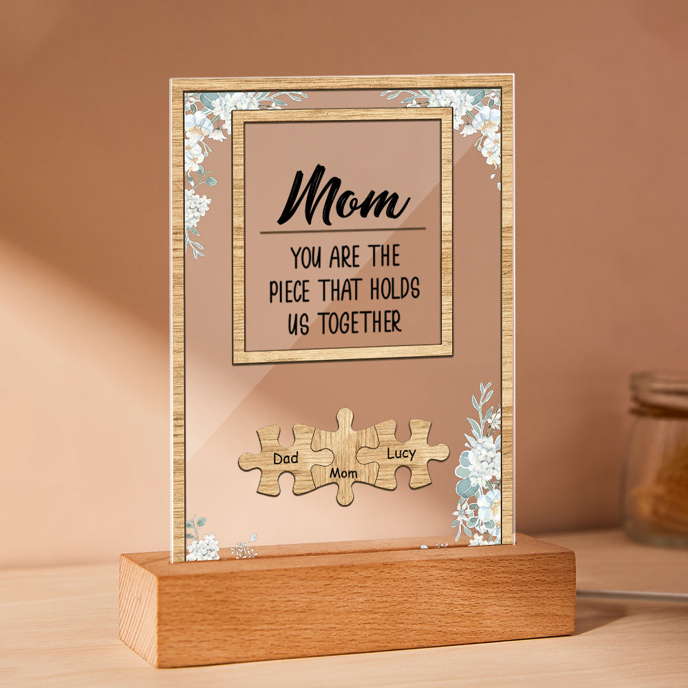 Personalized Dad You Are the Piece that Holds Us Together Acrylic Night Light Father's Day Gift for Dad