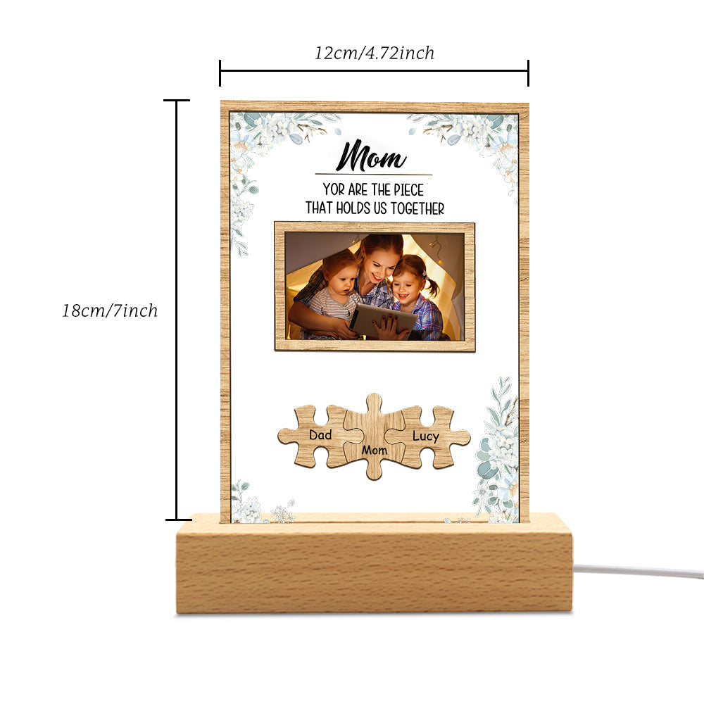 Personalized Dad You Are the Piece that Holds Us Together Photo Acrylic Night Light Father's Day Gift