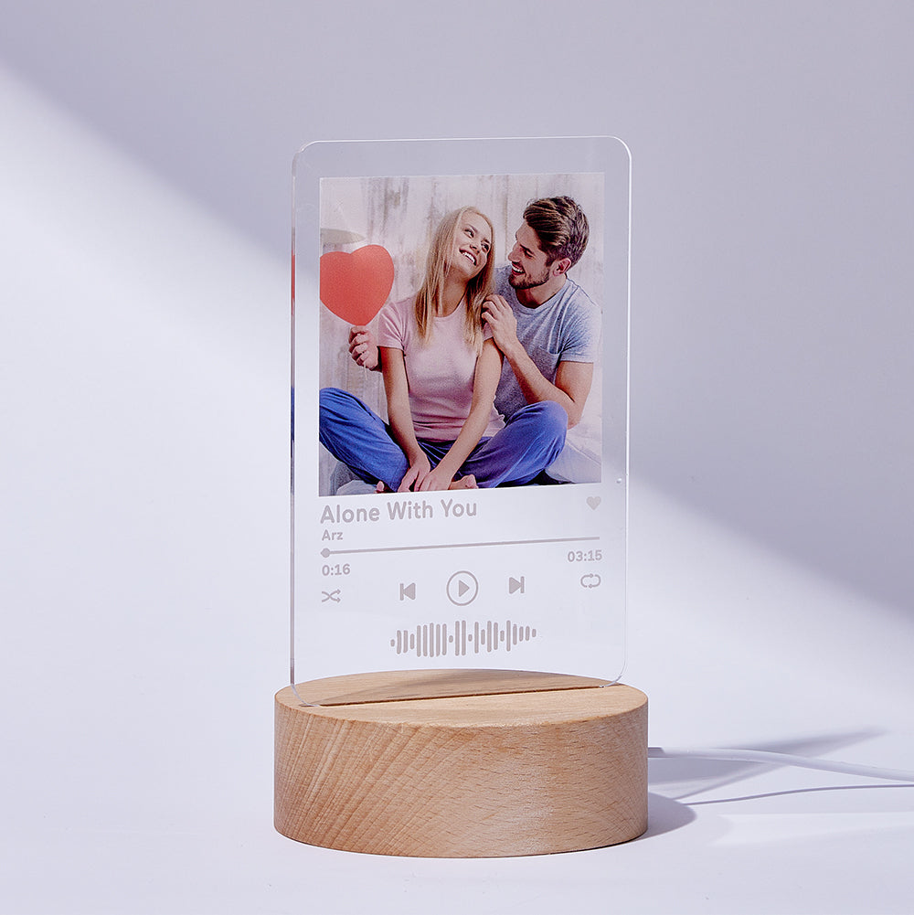 Custom Scannable Code Lamp Acrylic Album Night Light - 3 Sizes