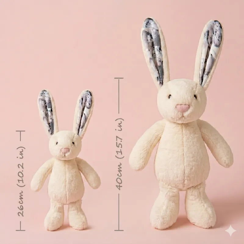 Custom Photo Bunny Plush Personalized Hidden Ear Picture Gift for Couples Anniversary Mother's Day Gifts