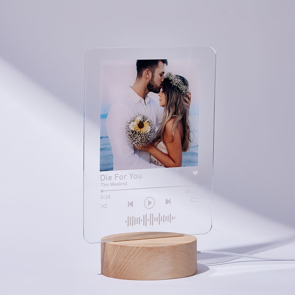 Custom Scannable Code Lamp Acrylic Album Night Light - 3 Sizes