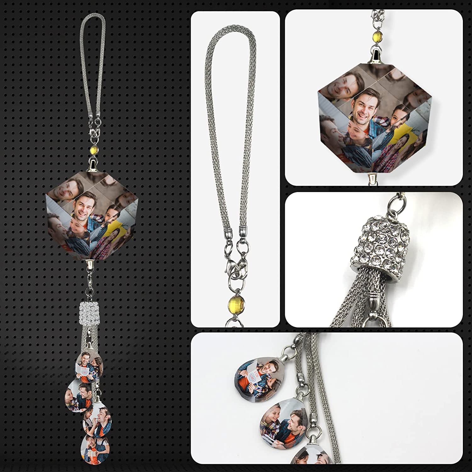 Custom Car Pendant Photo Car Hanging Ornaments Car Accessories Gifts for Dad Drivers