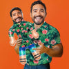 Personalized Blow Up Dolls Hawaiian Shirt Red Flowers Funny Inflatable Man Printed Face for Party Favors